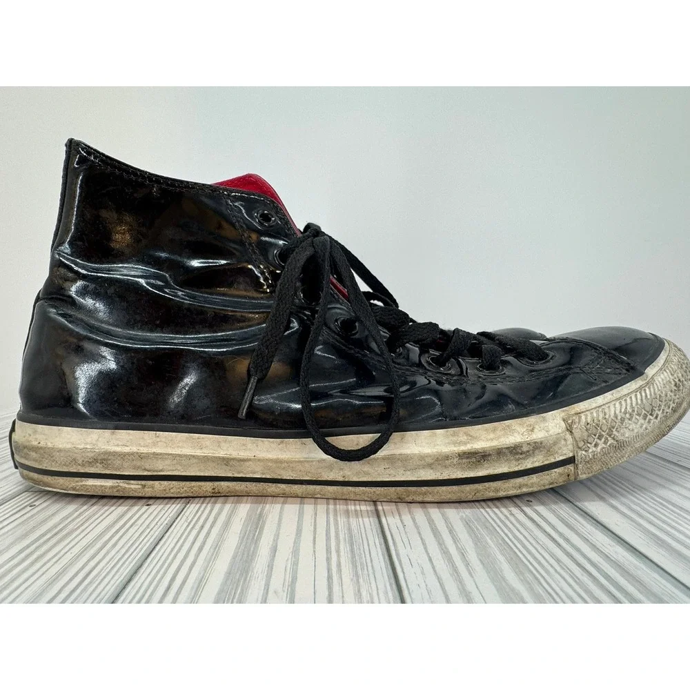 Converse All Star‎ Chuck Taylor High Top Black Patent Leather Sneakers Men's 10 - Picture 7 of 9
